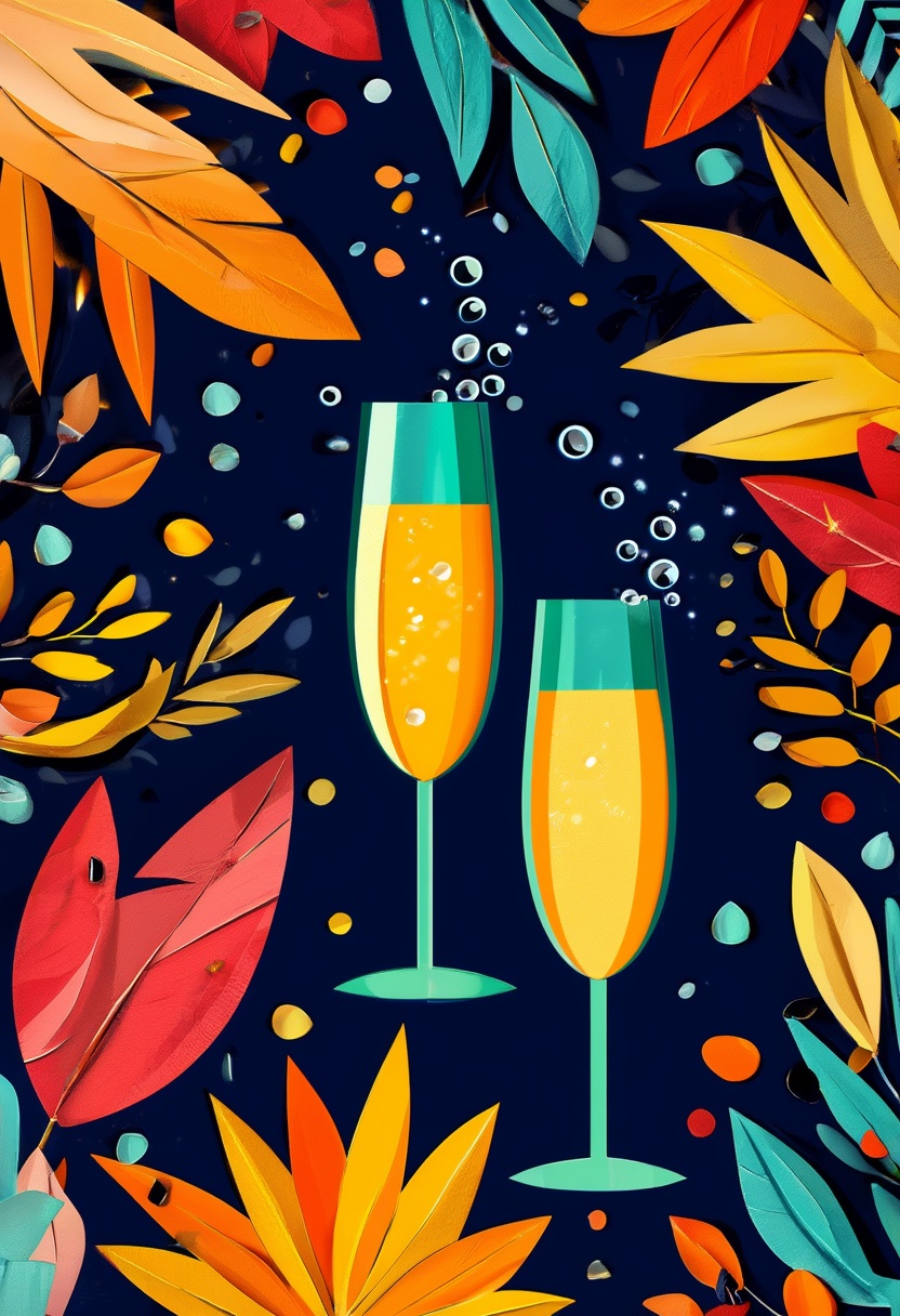 Champagne Flutes Confetti