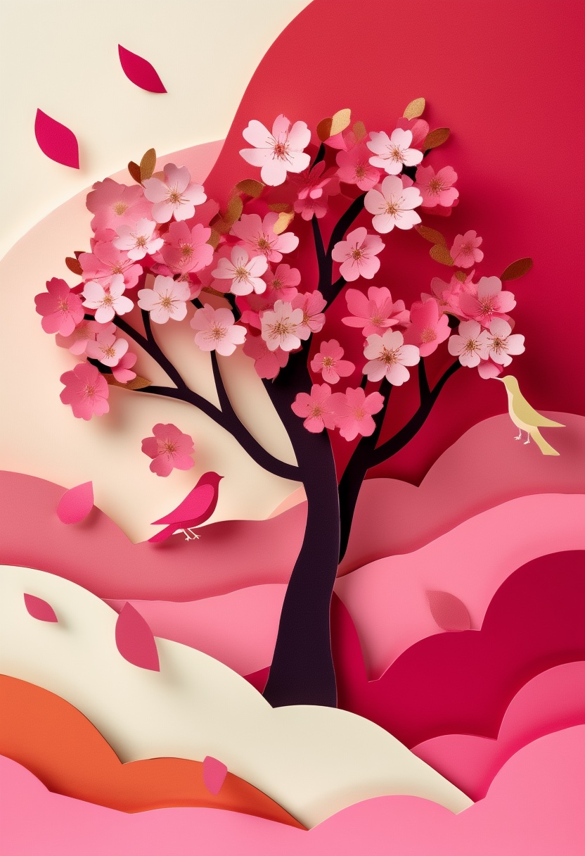 Cherry Blossom Petals Dance