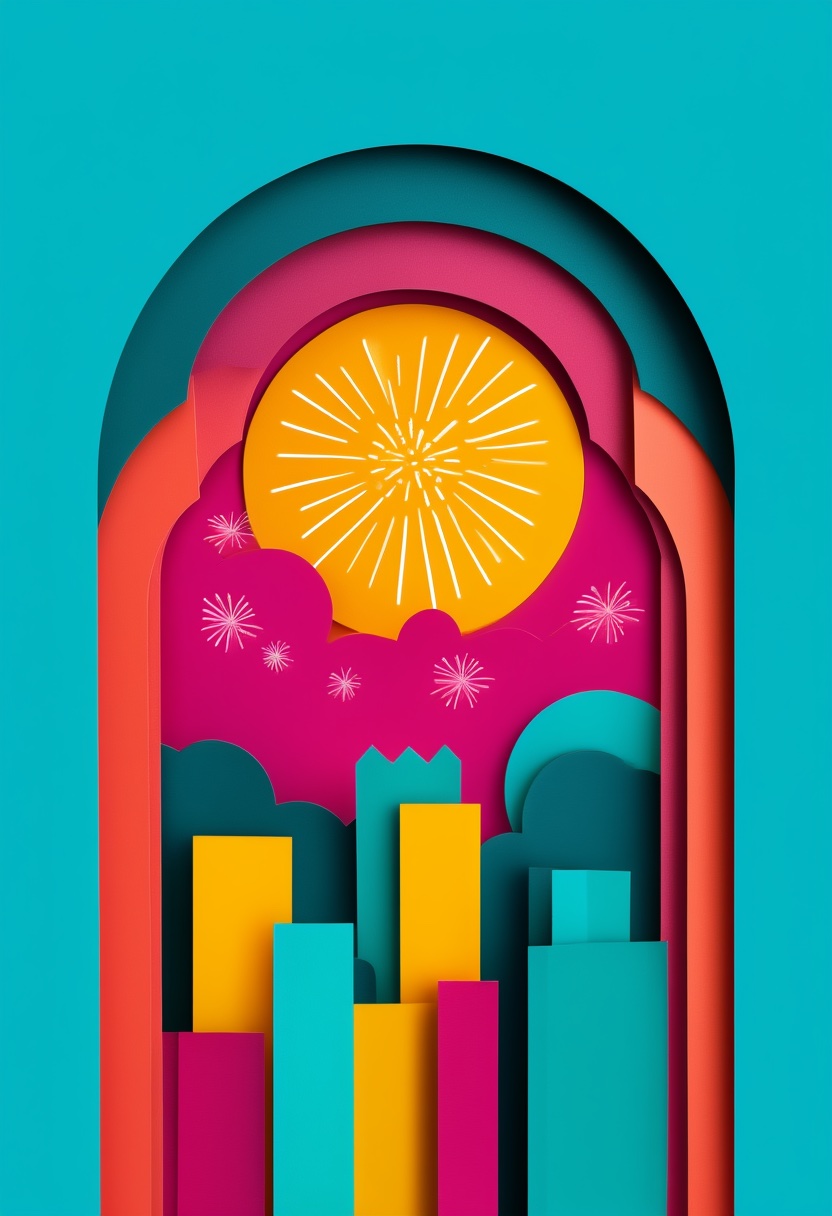 City Skyline Fireworks Celebration