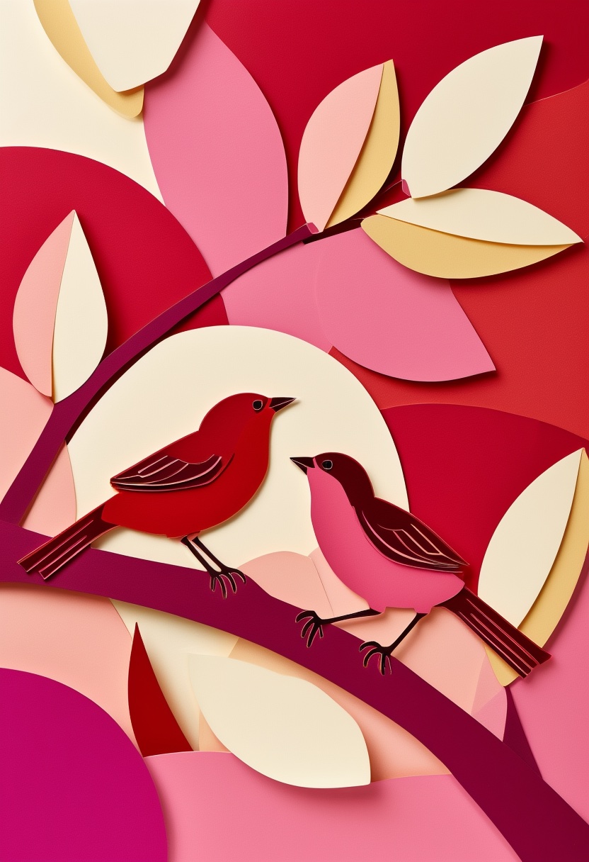 Collage Lovebirds Perched