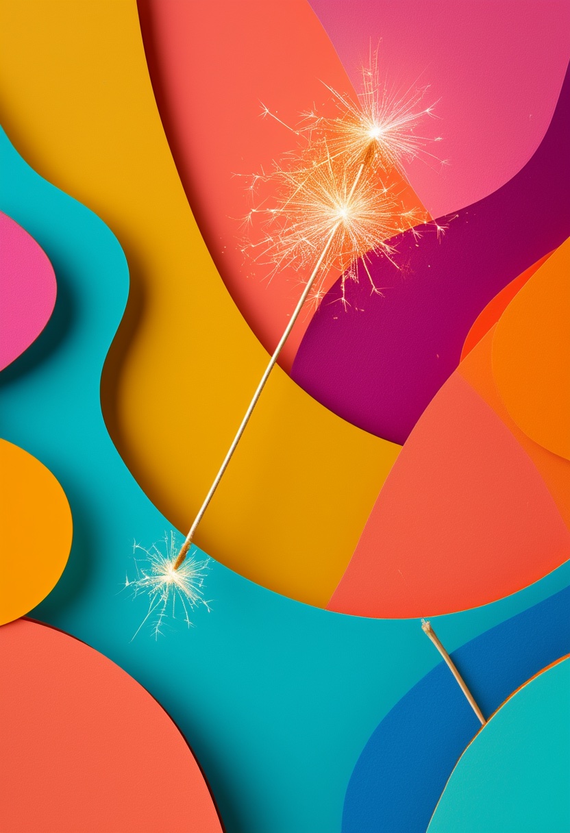 Colorful Celebration With Sparklers