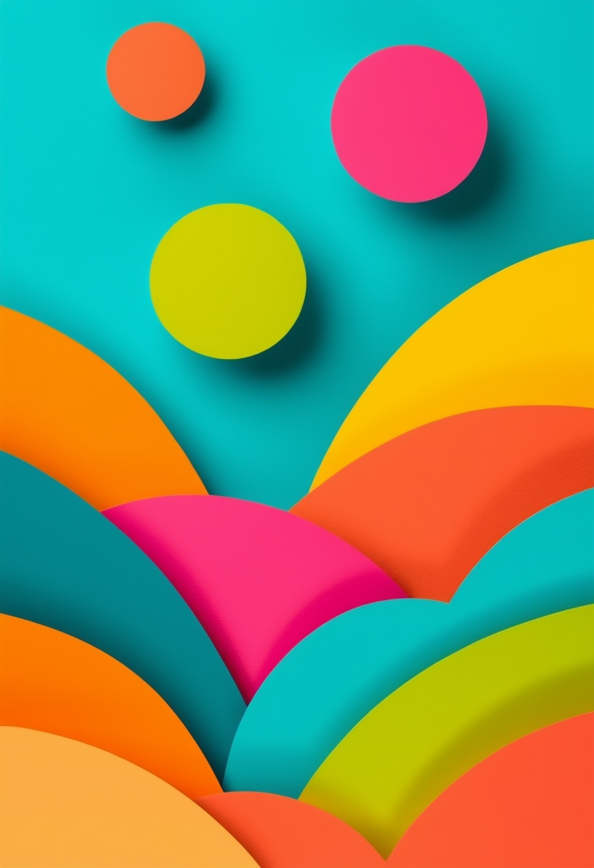 Colorful Paper Art Layers
