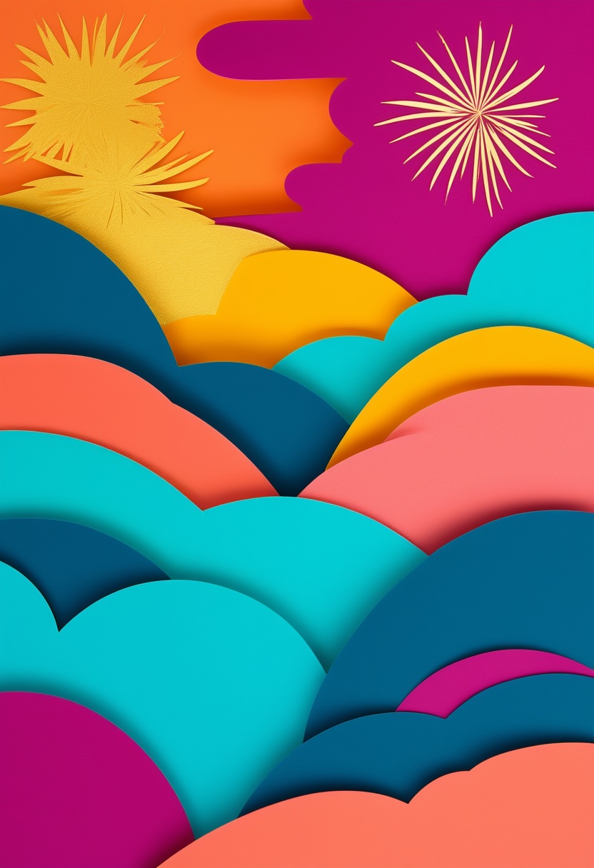 Colorful Paper Fireworks Celebration