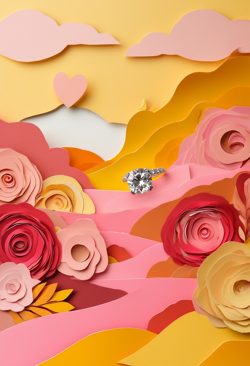 Diamond Ring Among Roses