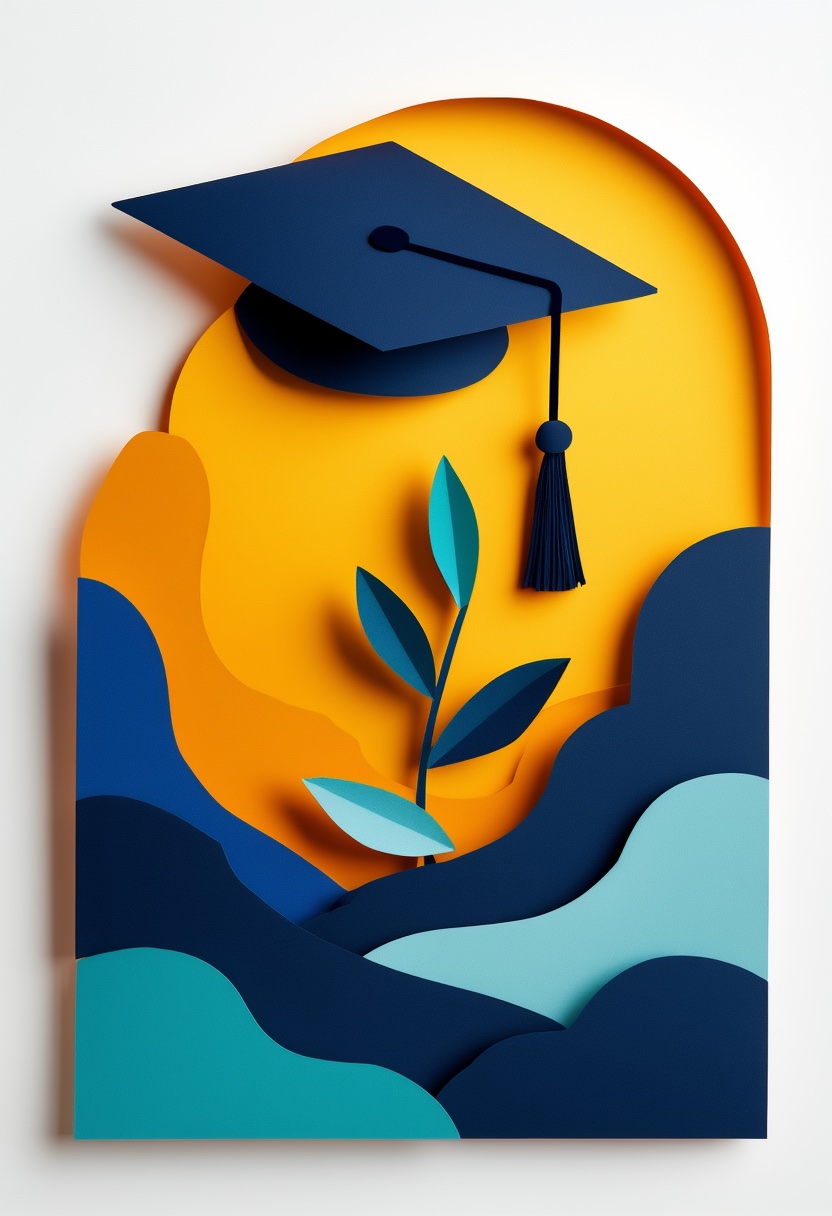 Graduation Cap and Plant Celebration