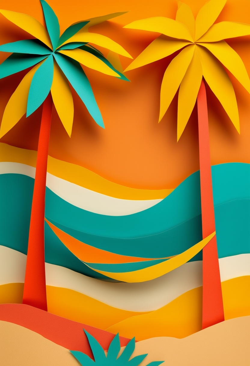 Hammock Between Palm Trees