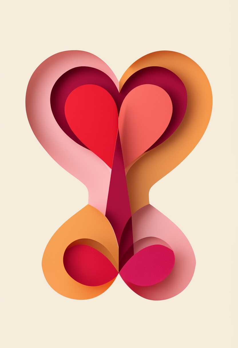 Heartfelt Paper Collage Love