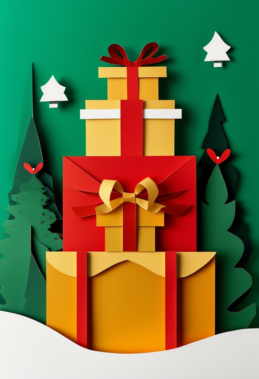 Holiday Gift Stack Cut-Paper