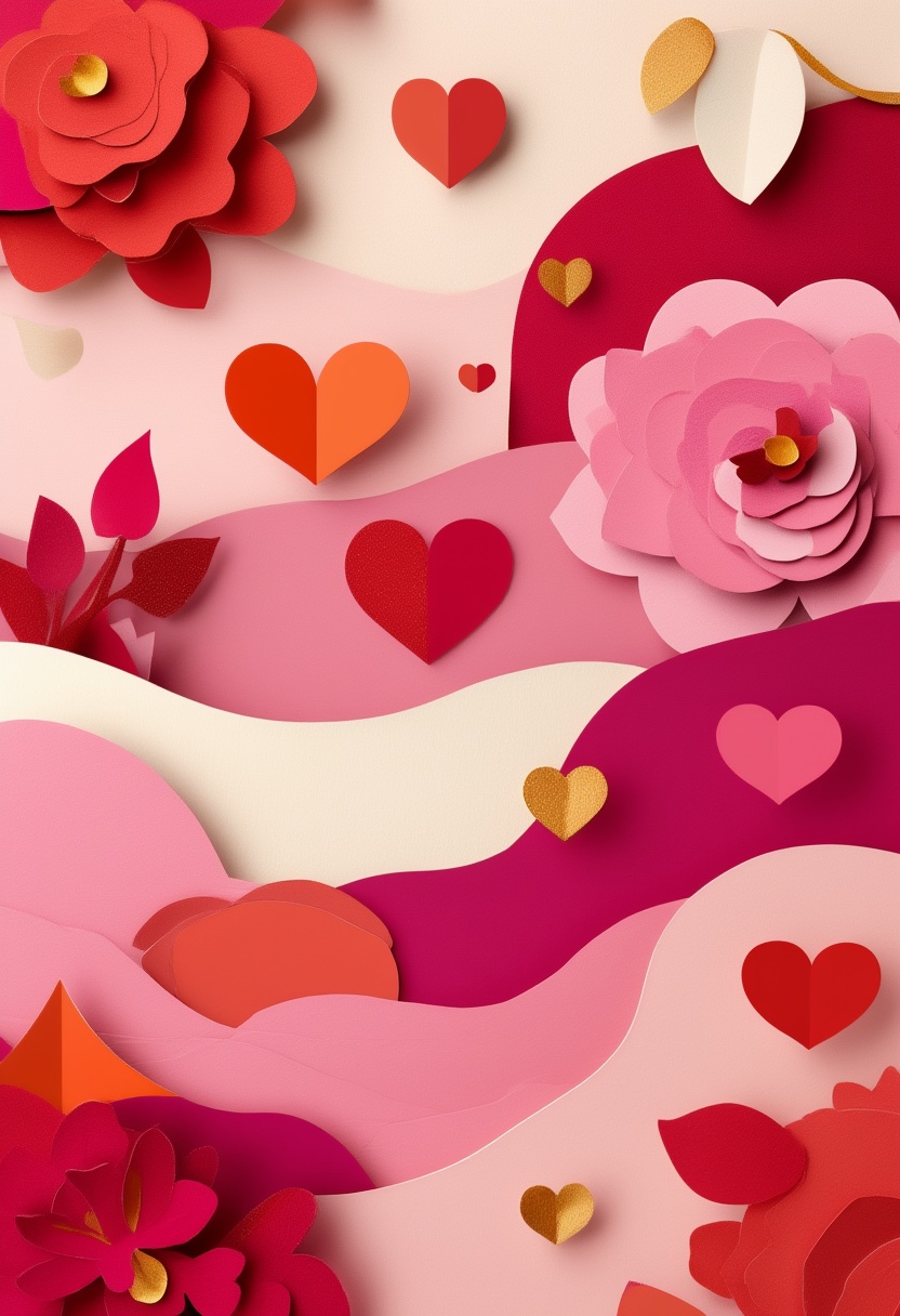 Layered Hearts & Roses Collage