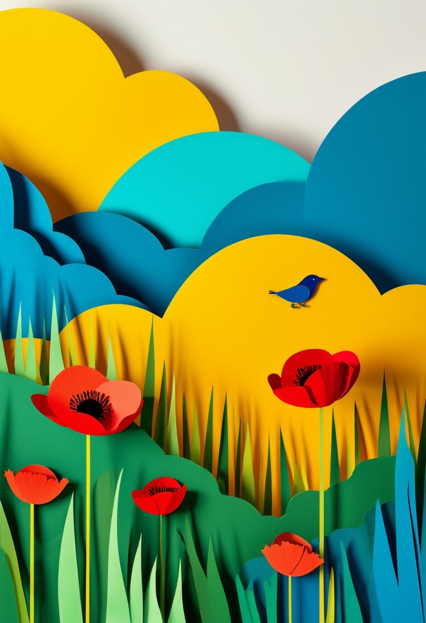 Layered Meadow Poppies