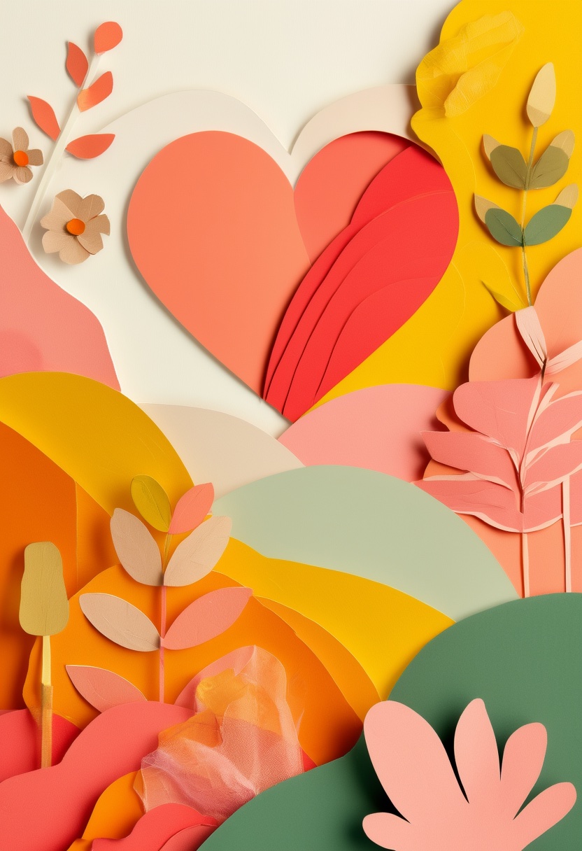 Layered Paper Cutout Heart