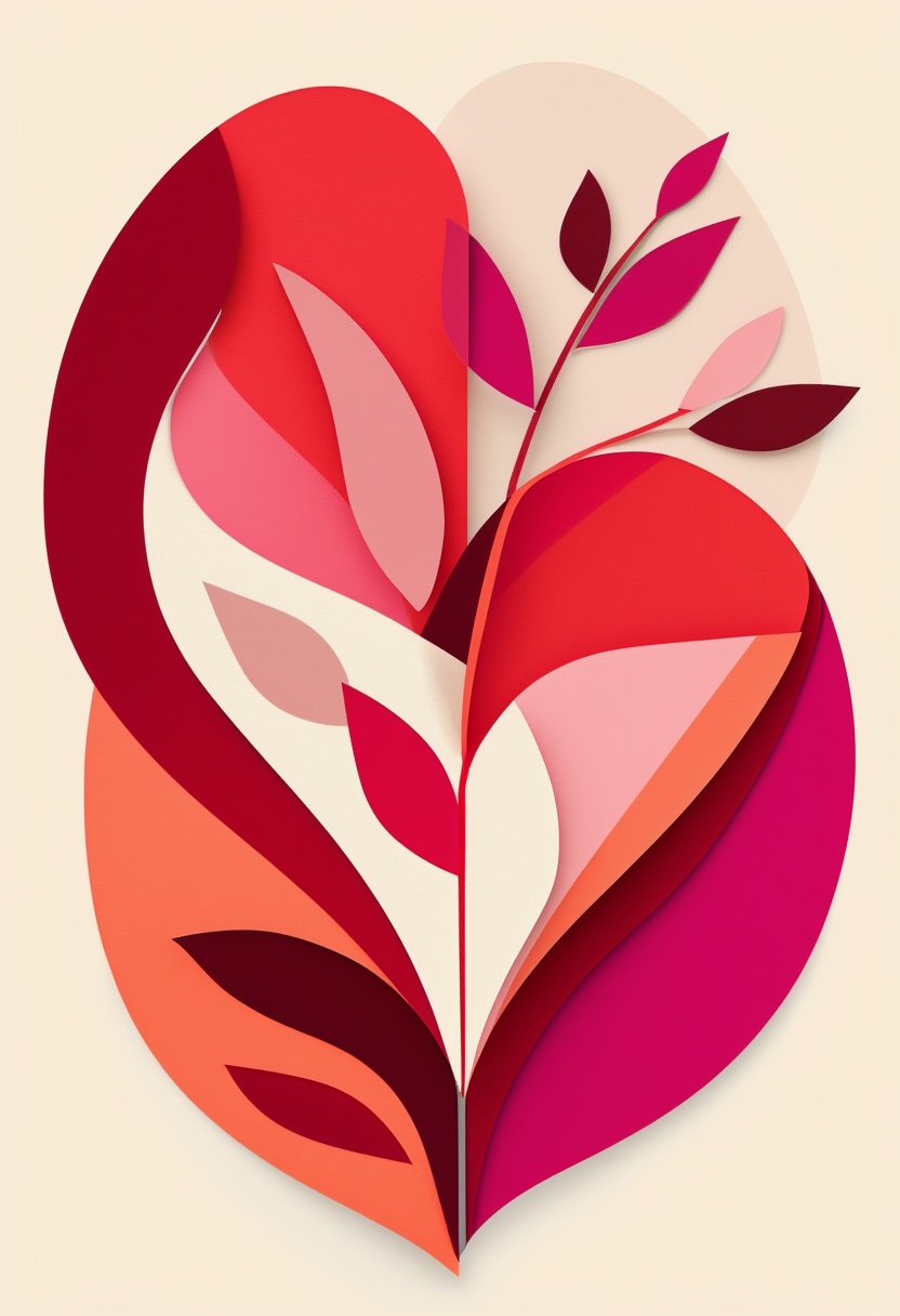 Layered Paper Heart Collage