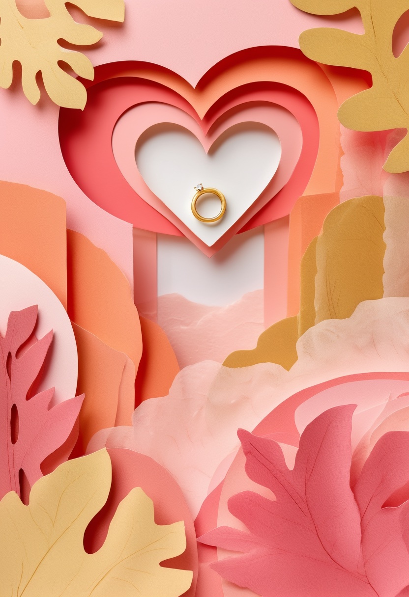 Layered Paper Heart Gold Ring
