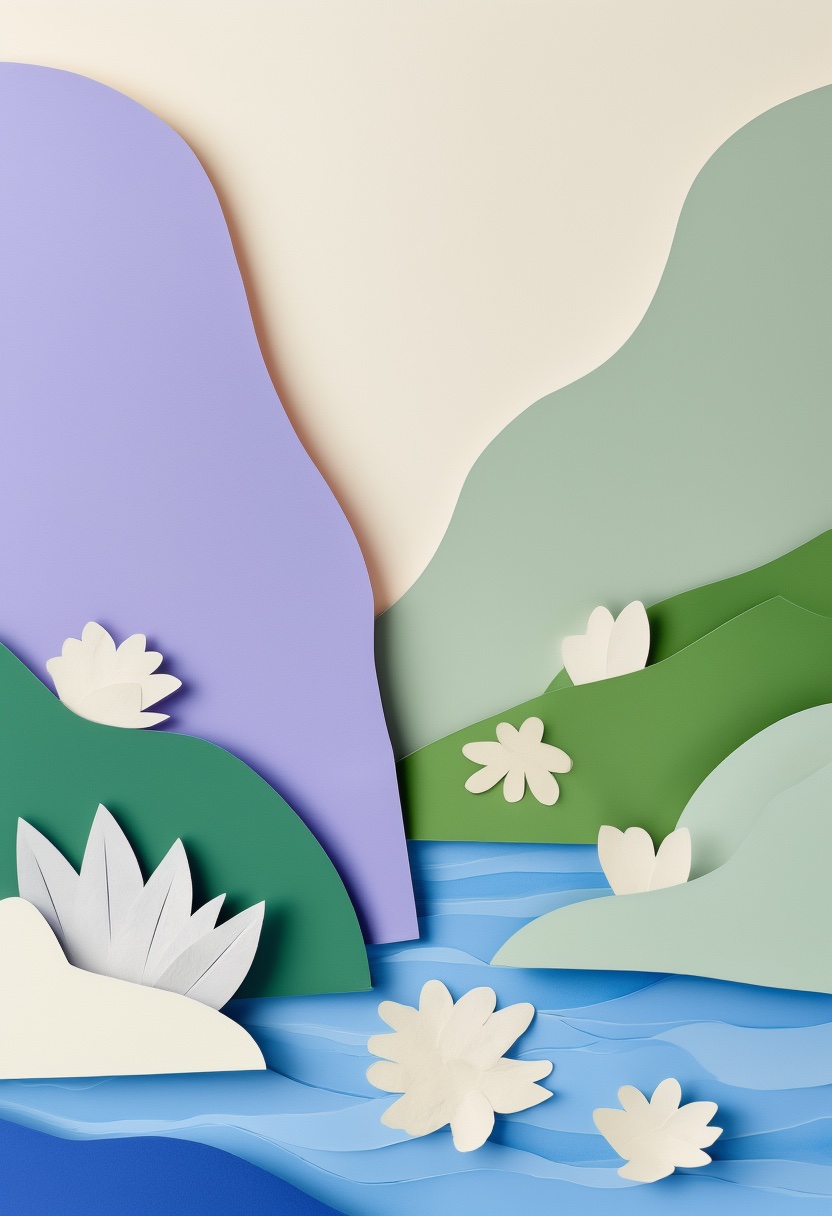 Layered Paper River Flowers