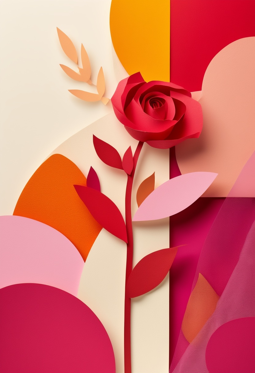 Layered Paper Rose Bloom
