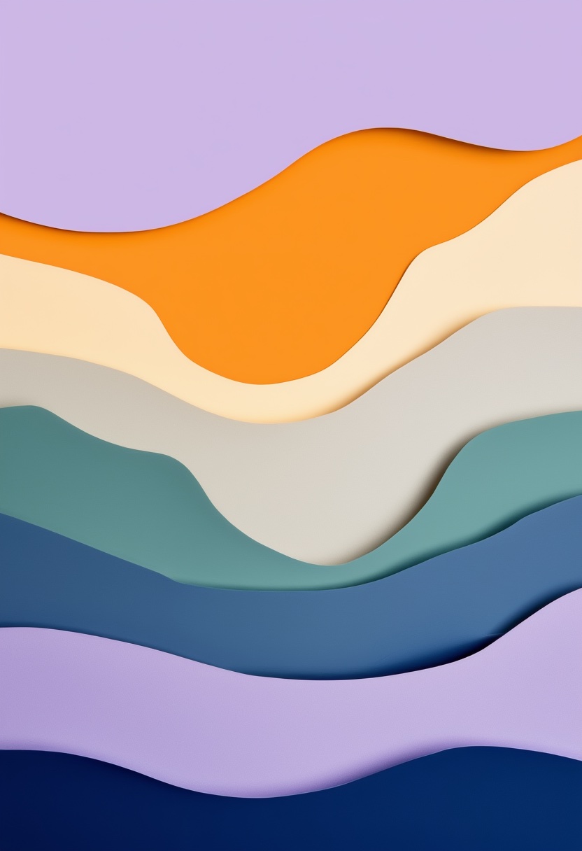 Layered Sunset Waves