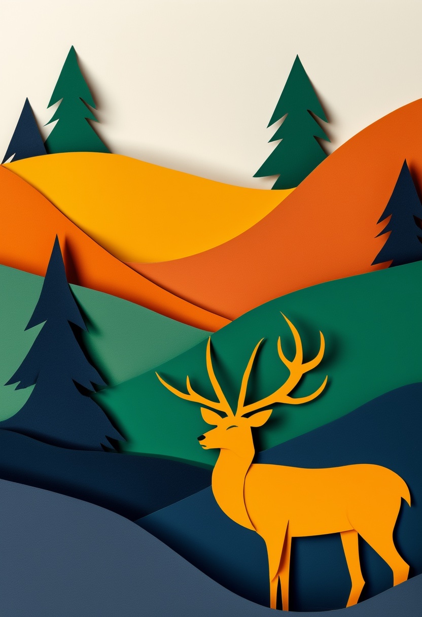 Majestic Stag Amongst Pines