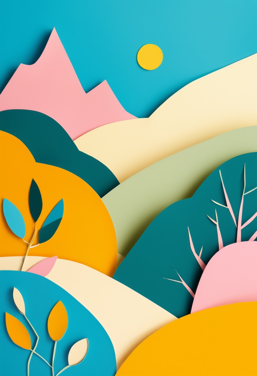 Mountain Sunrise Cut-Paper