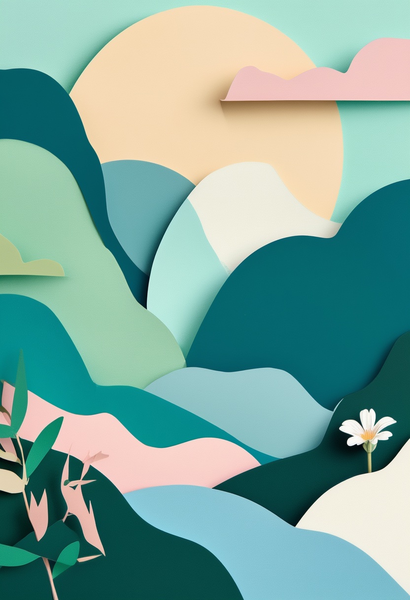 Mountain Sunrise Cut-Paper
