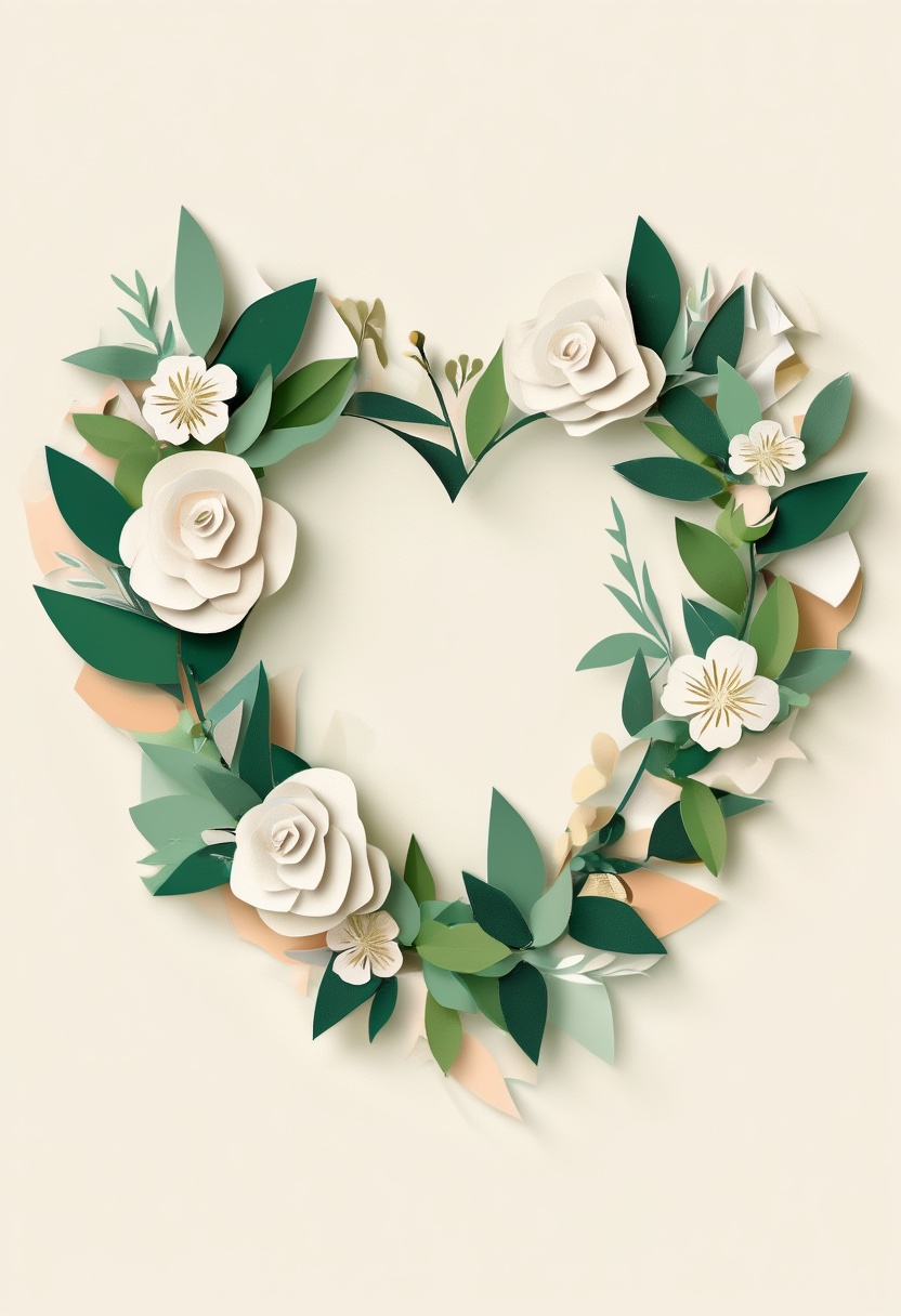 Paper-Cut Heart Wreath
