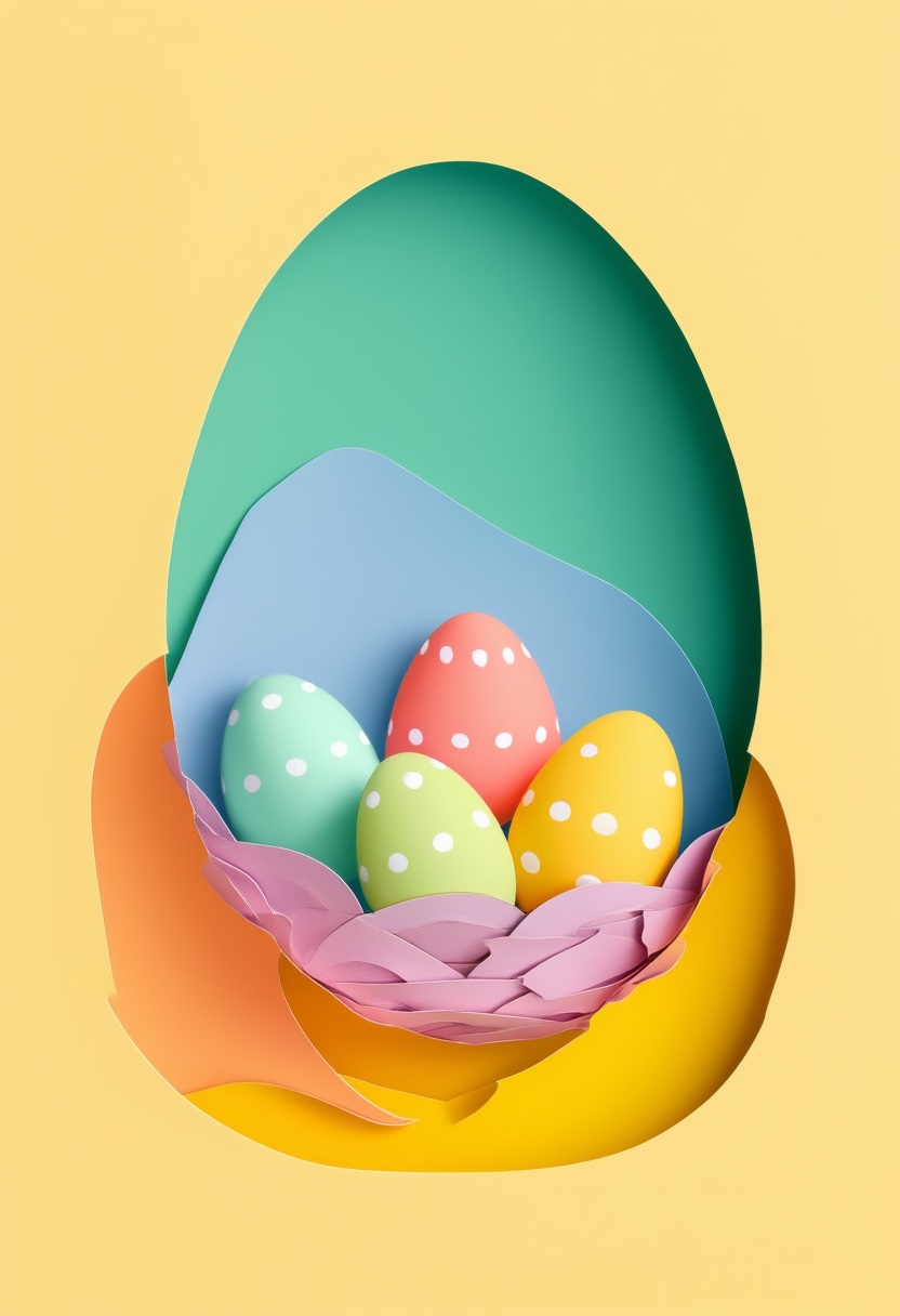 Pastel Easter Eggs Nest