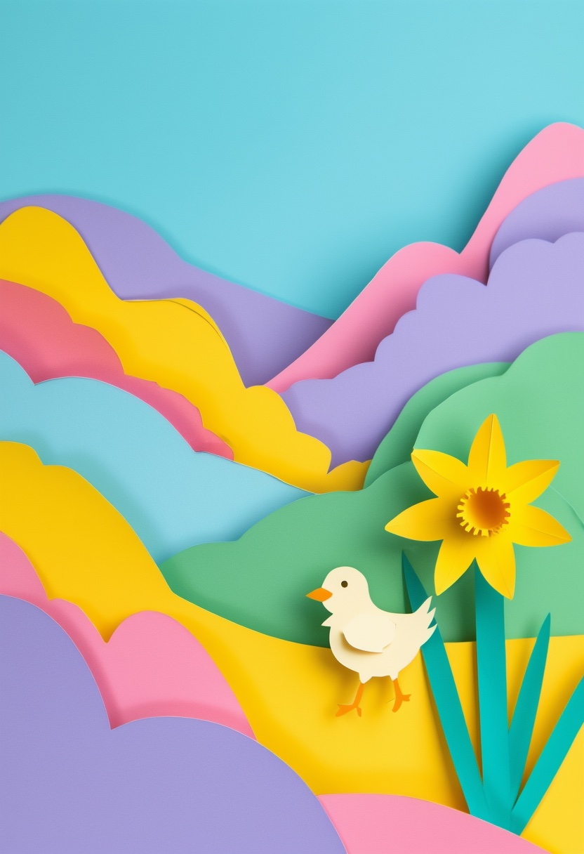 Pastel Paper Daffodil Meadow