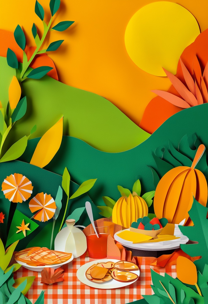 Picnic Spread Paper Art