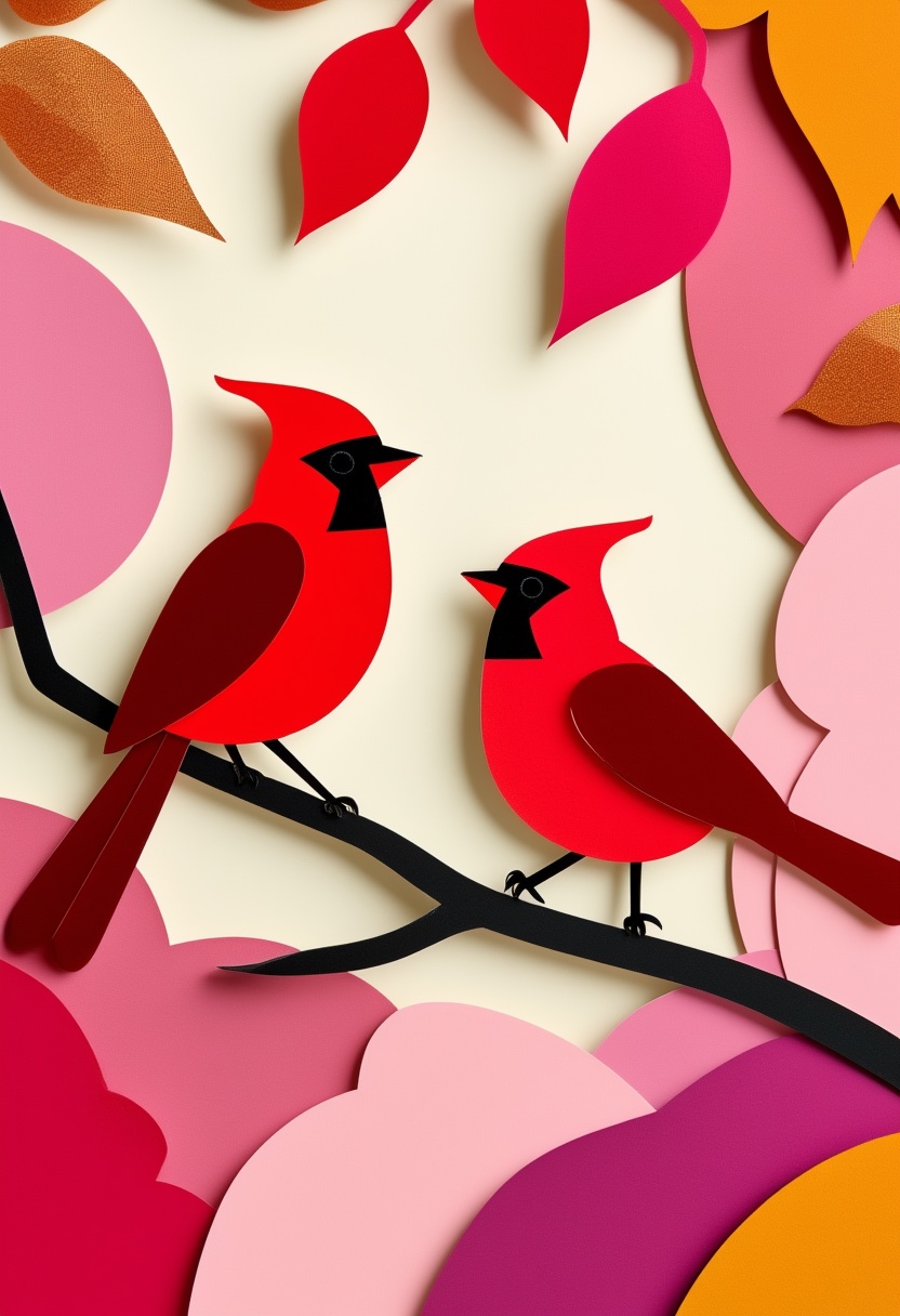 Romantic Crimson Cardinals