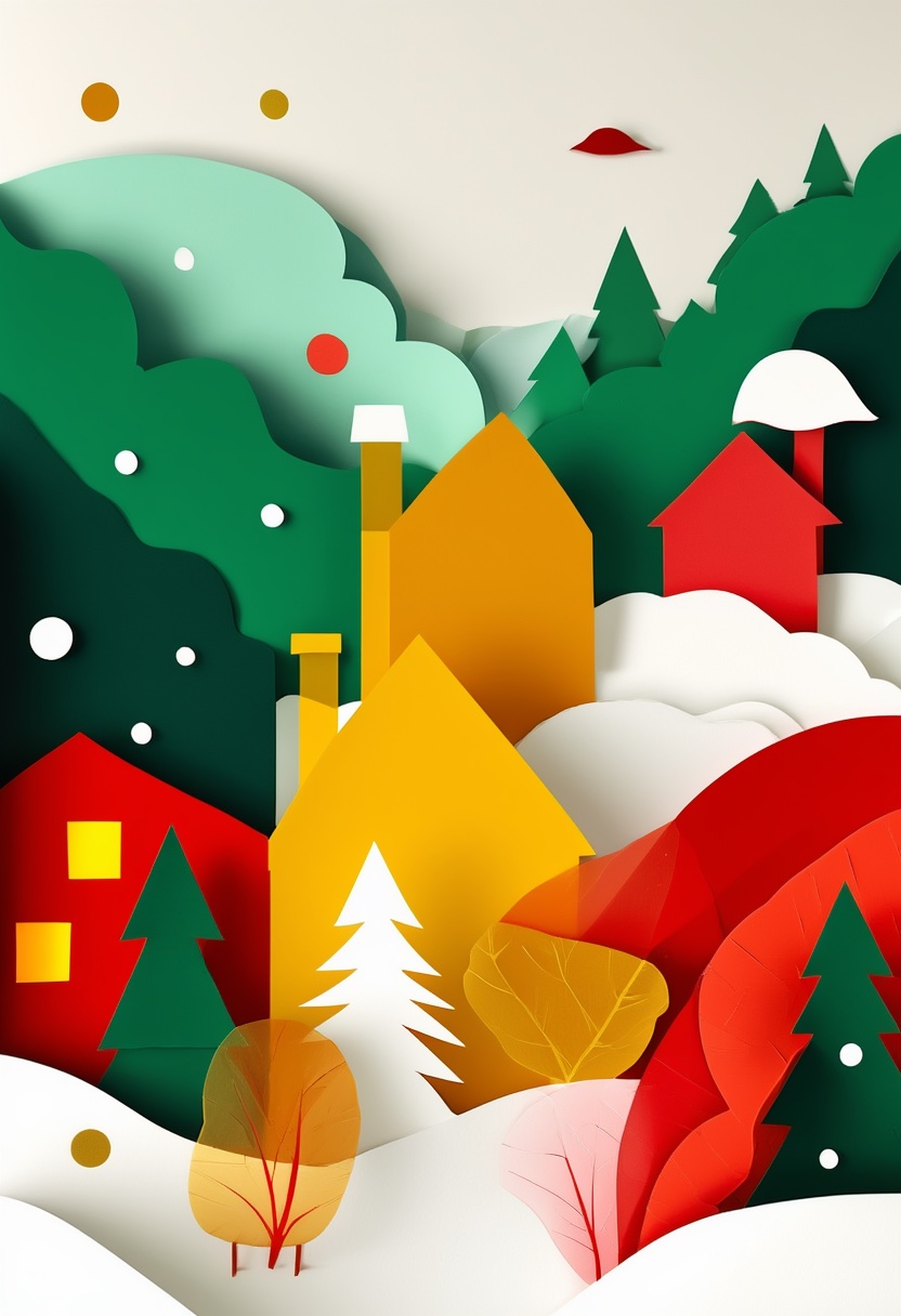 Snowy Forest Cabins Winter