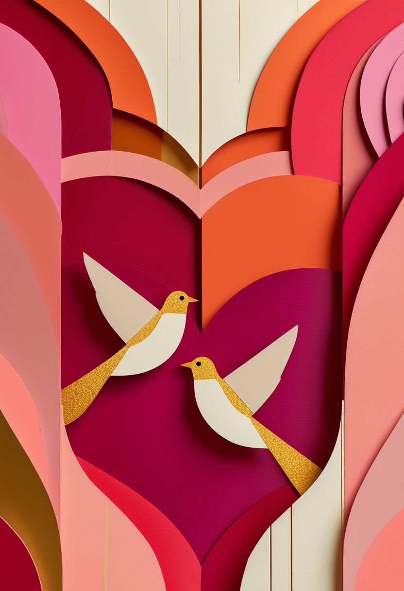 Soaring Swallows Heart Embrace