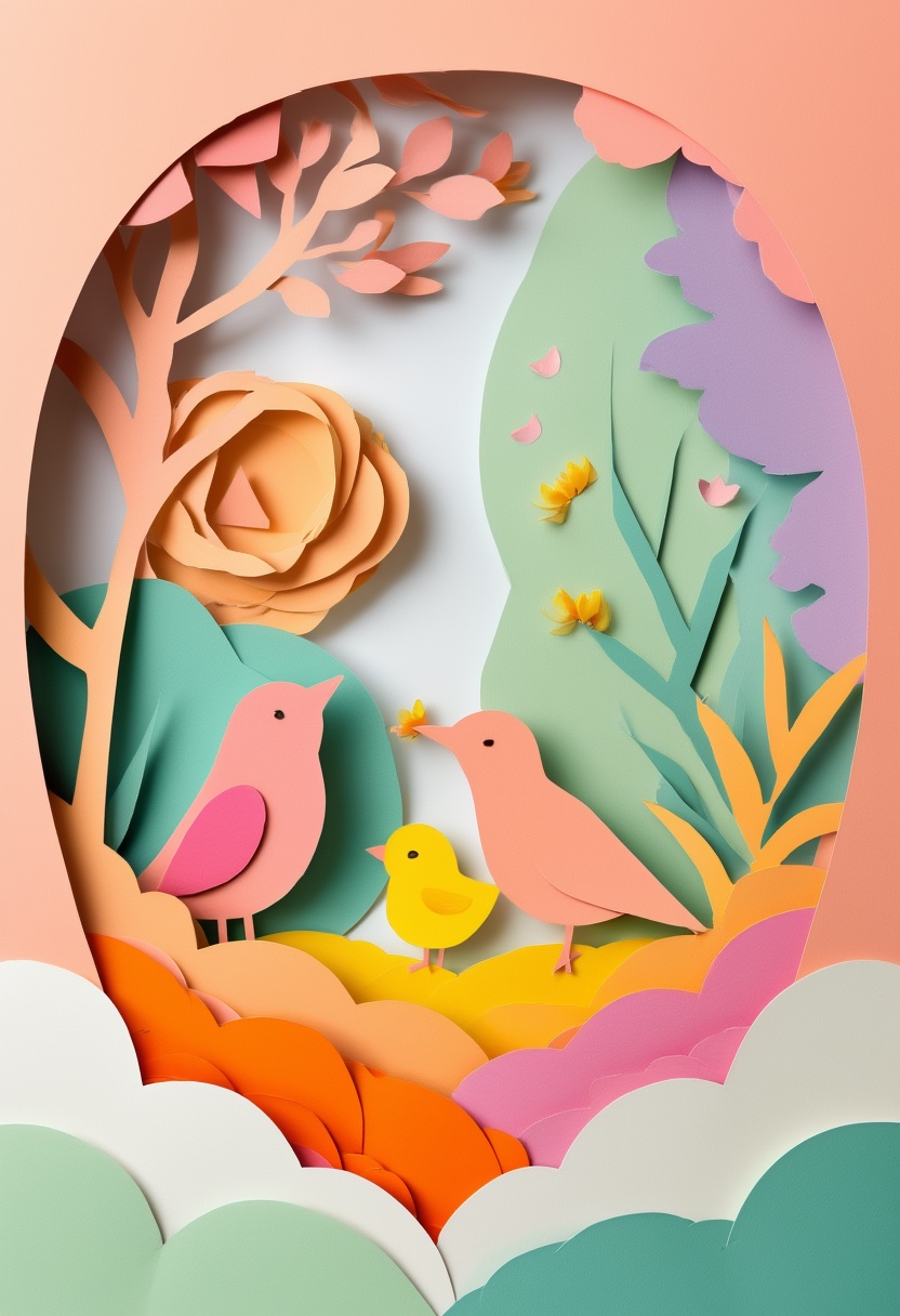 Springtime Avian Family Embrace