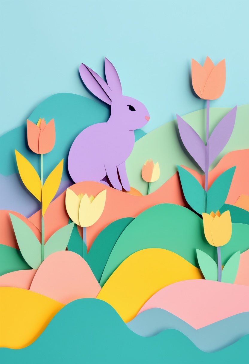 Stylized Spring Tulips Easter