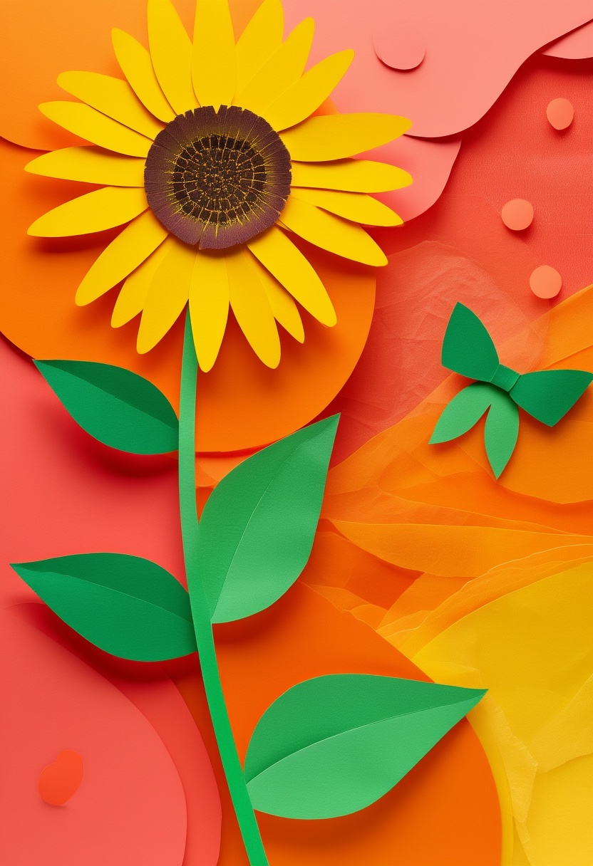 Sunflower Cut-Paper Bloom