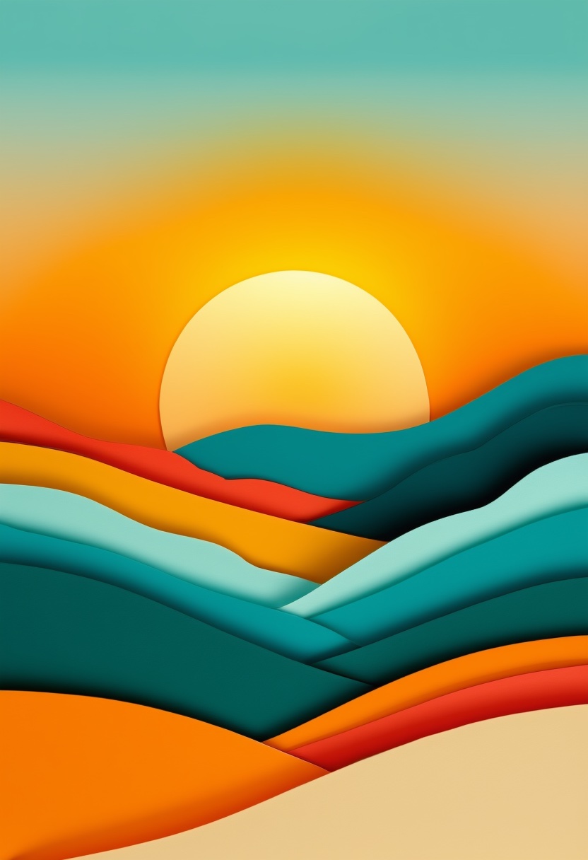 Sunlit Mountain Layers