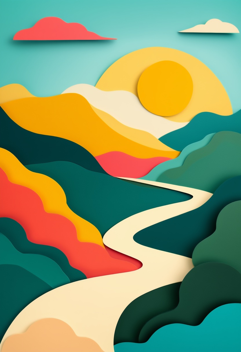 Sunlit Mountain Pass