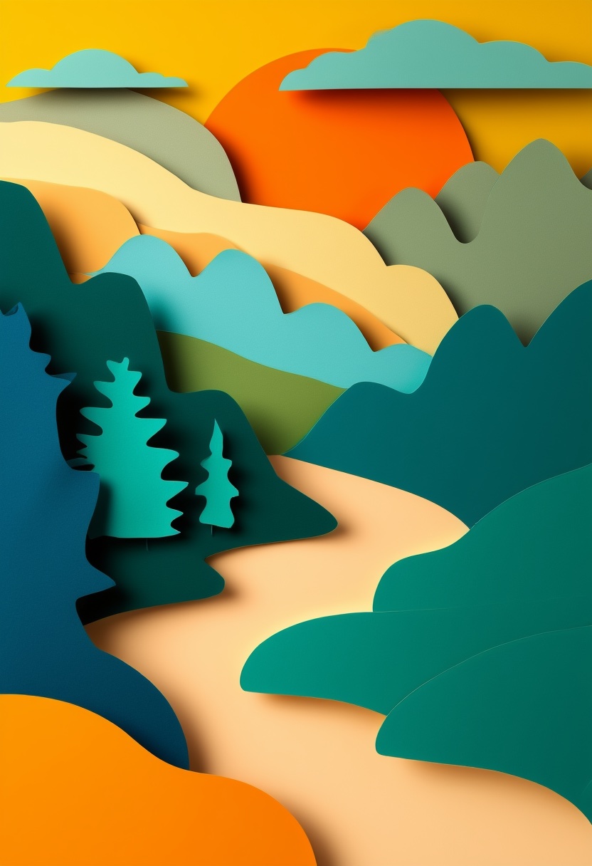 Sunlit Paper Landscape