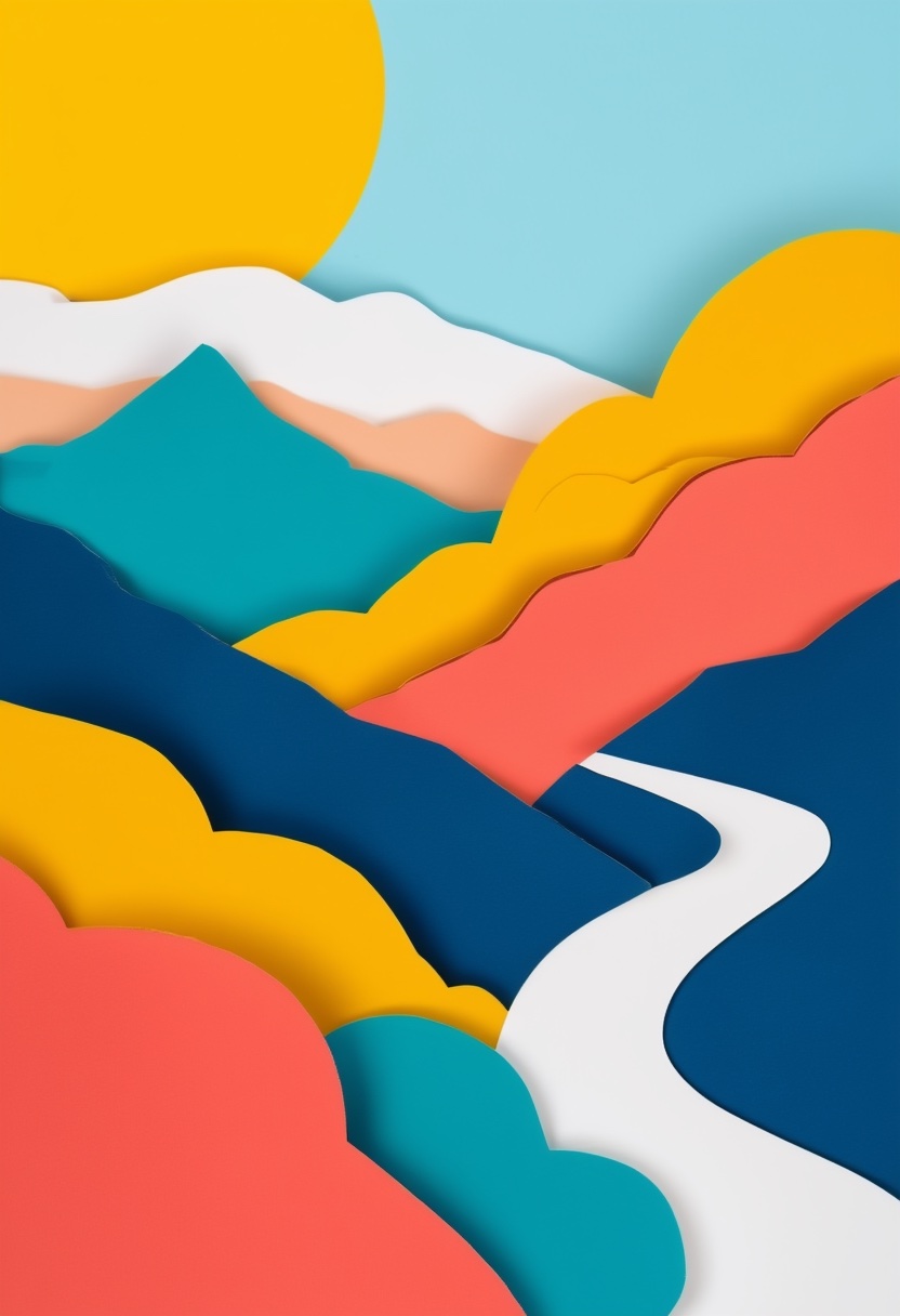 Sunlit Paper Mountain Path