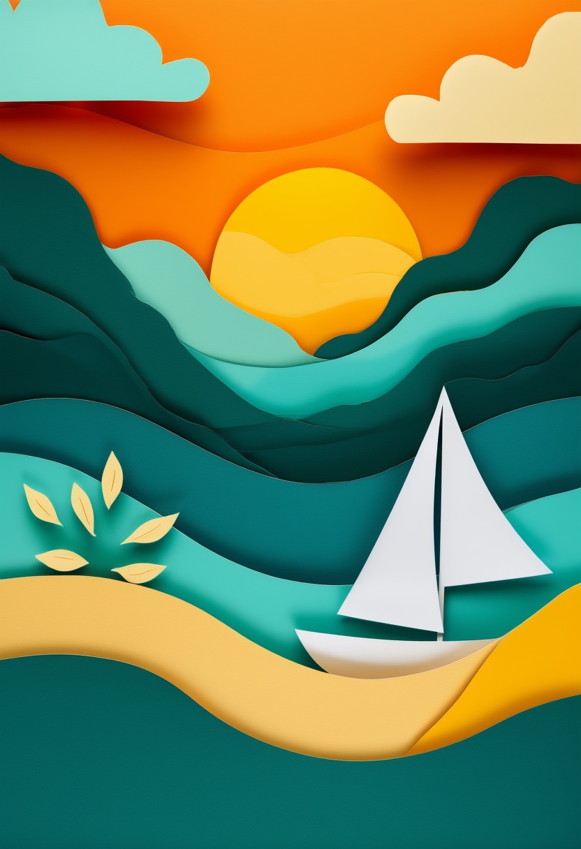 Sunlit Sailboat Sunset
