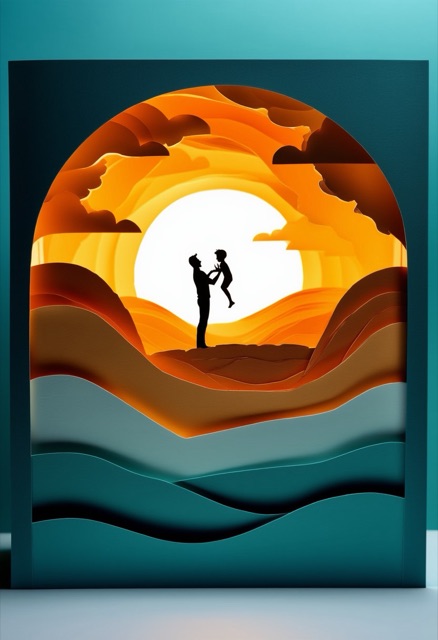 Father and Son Silhouette