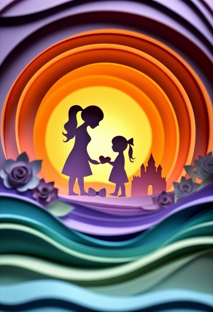 Mother Daughter Sunset
