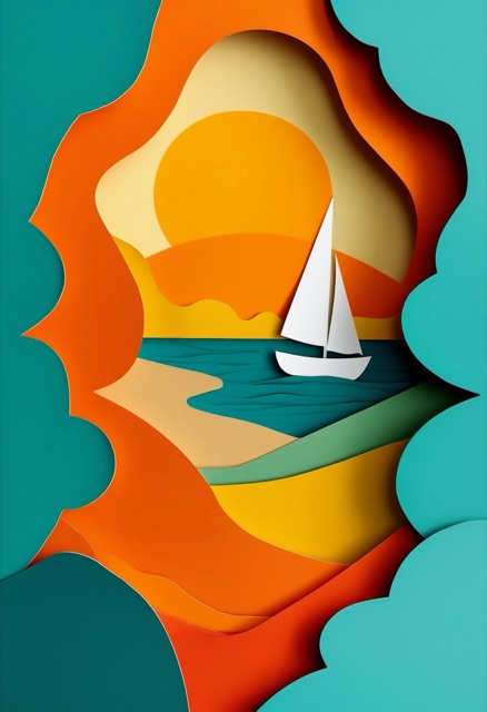 Sunlit Sailboat Sunset