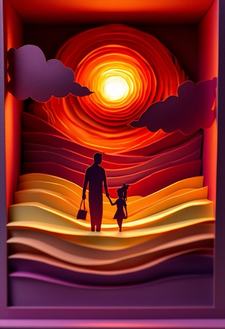 Sunset Family Silhouette