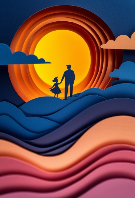 Sunset Family Silhouette