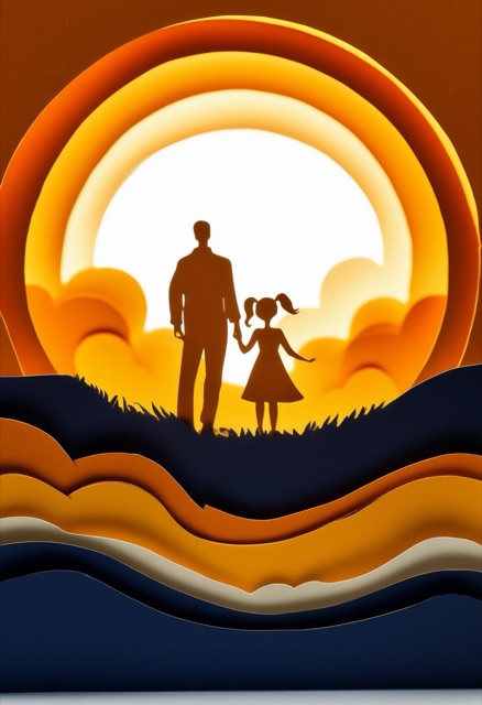 Sunset Family Silhouette