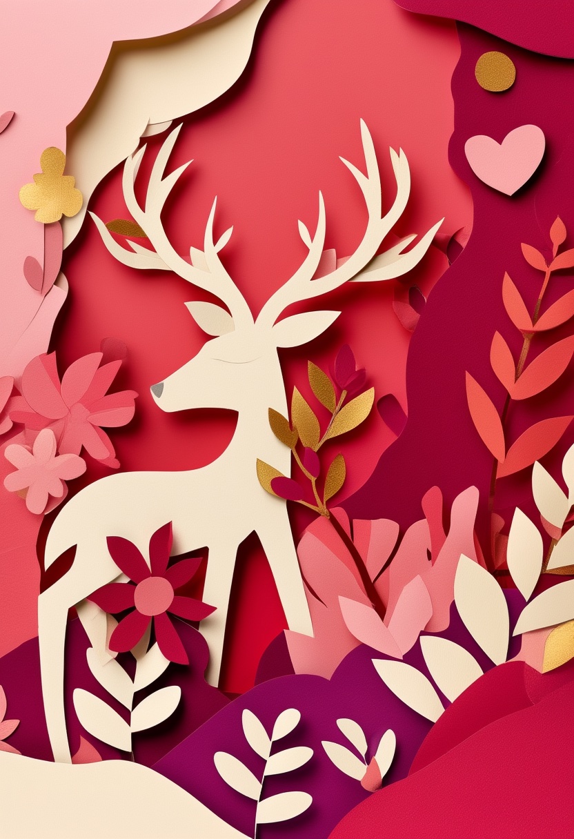 Valentine's Deer Silhouette