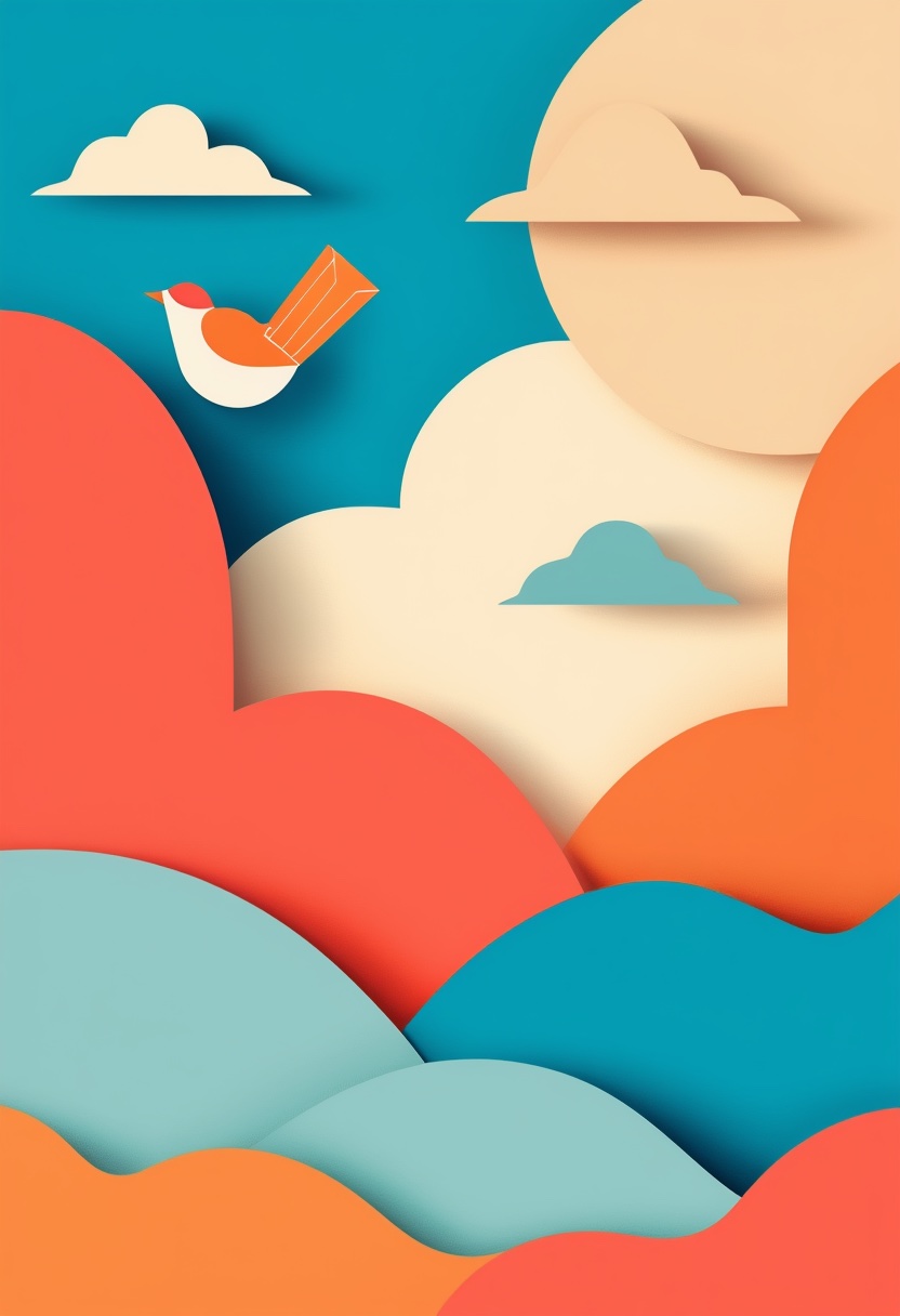 Vibrant Avian Envelope Delivery