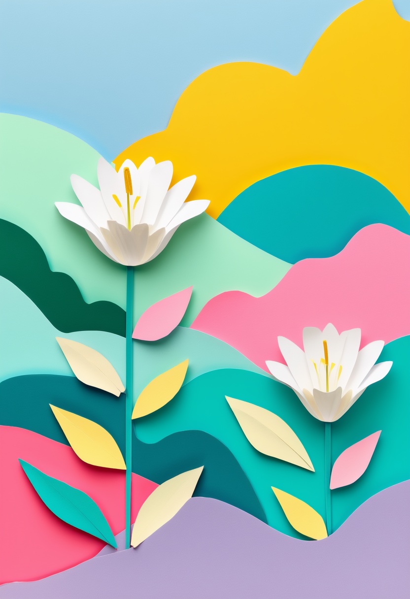 Vibrant Cut-Paper Blossoms