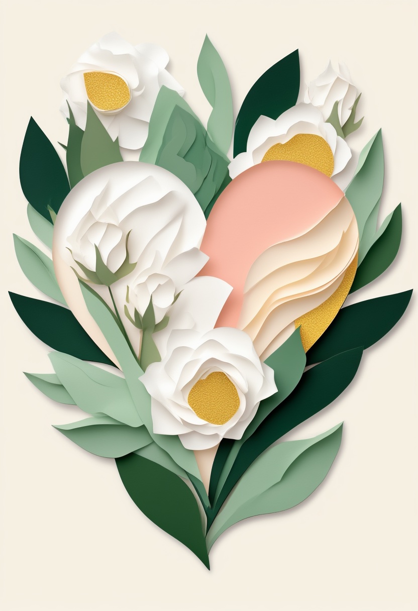 Vibrant Cut-Paper Floral Embrace