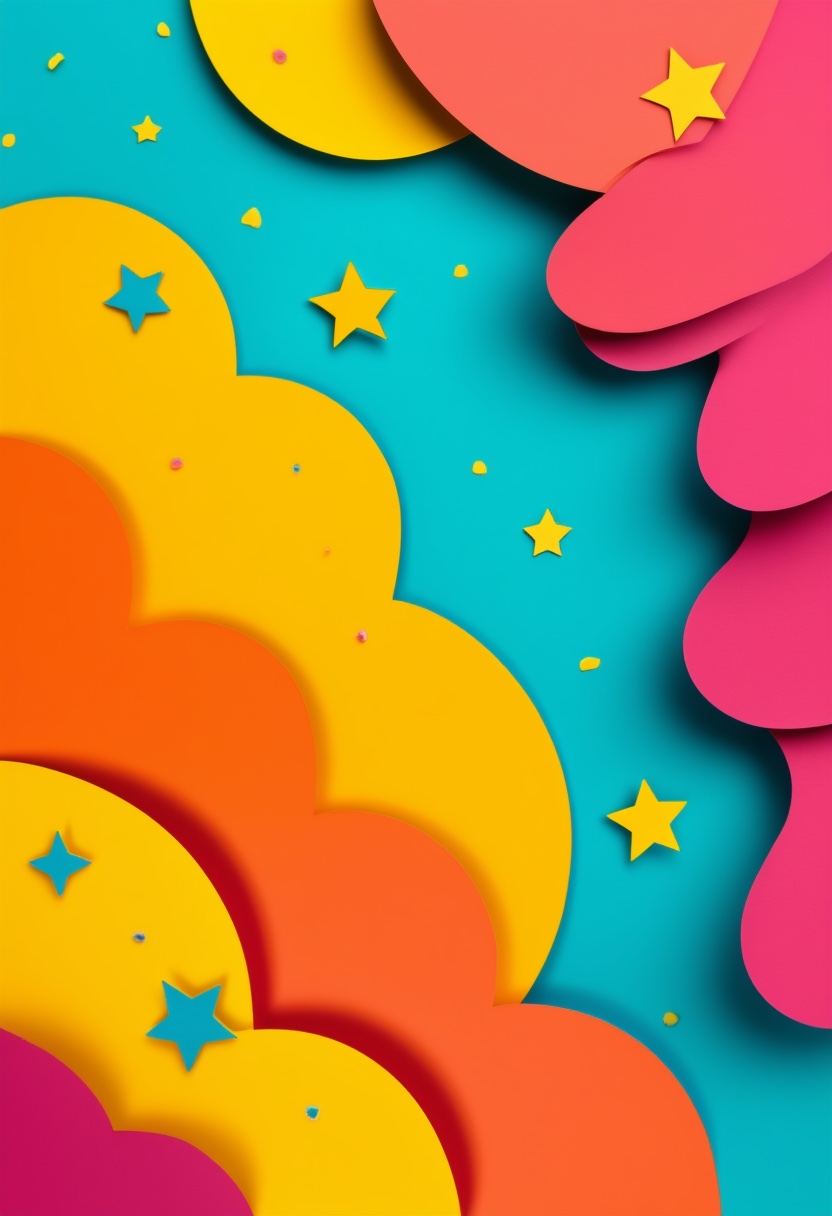 Vibrant Cut-Paper Starscape