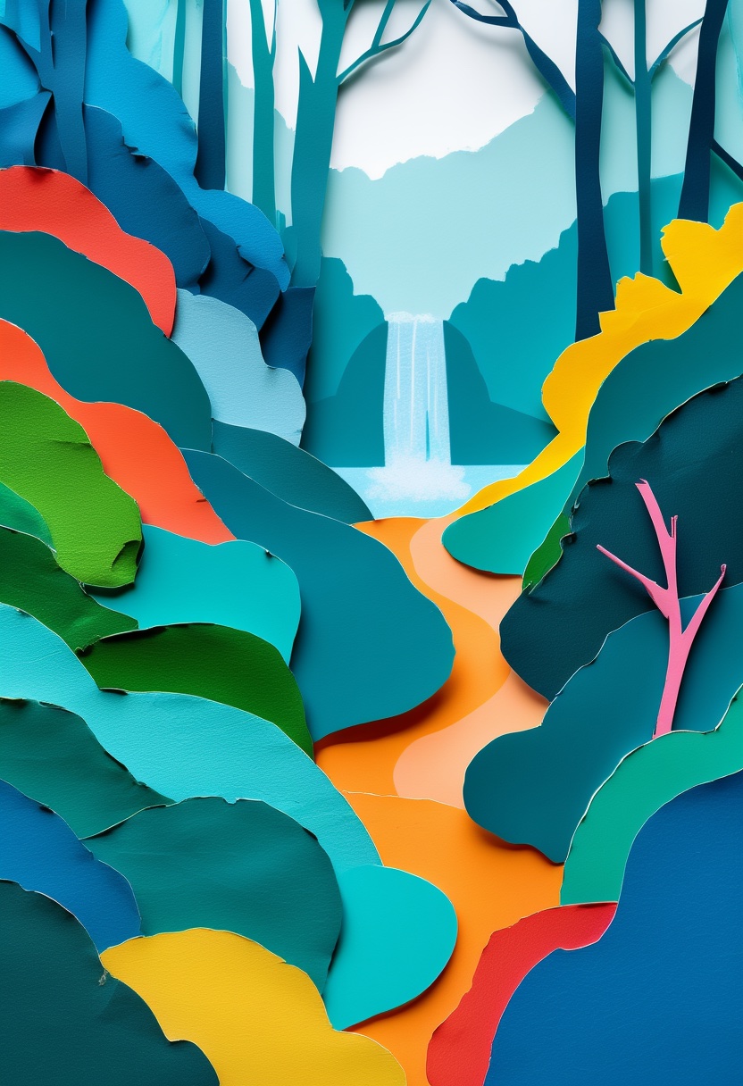Vibrant Forest Waterfall